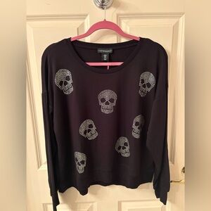 Cynthia Rowley Black Sweater with Skull Details
